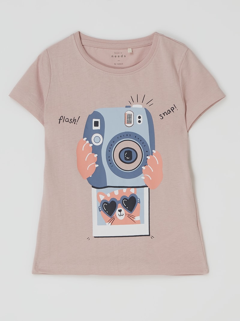 T-Shirt mit Glitter-Effekt Modell 'Veen' in marineblau