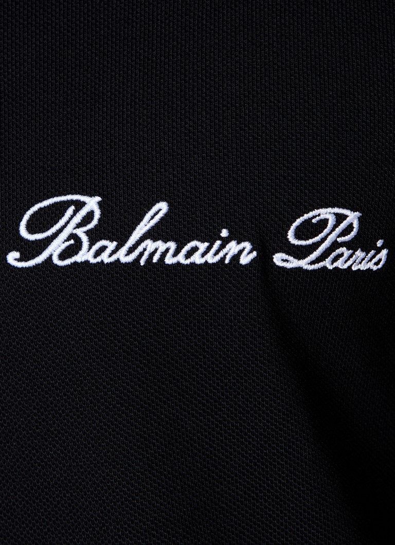 Πόλο μπλουζάκι Balmain Signature κανονικής εφαρμογής με μισό φερμουάρ και κέντημα λογότυπου