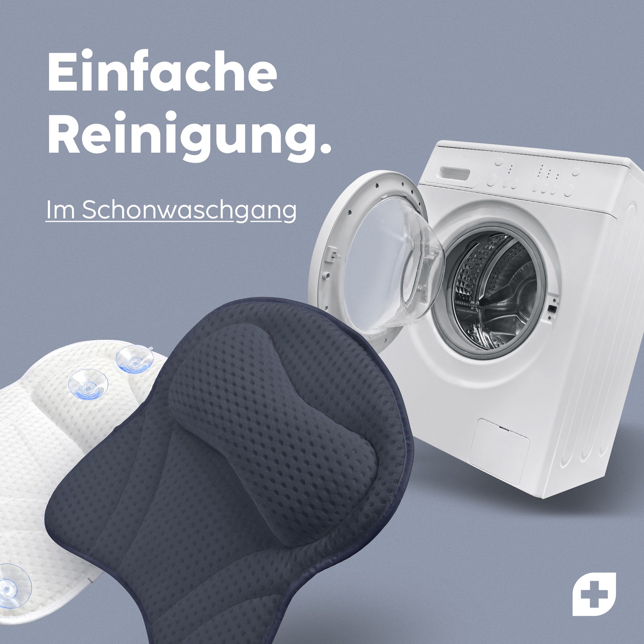 Nackenstützkissen Vesta+ Badewannenkissen L mit Saugnäpfen, Badekissen, Nackenkissen, Vesta+, Waschmaschinentauglich, Klimaneutral und nachhaltig, Badewannenkissen