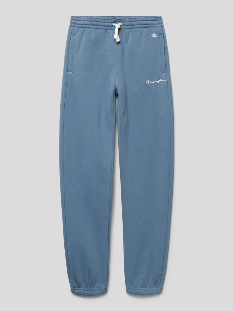 Sweatpants mit Label-Details in rauchblau