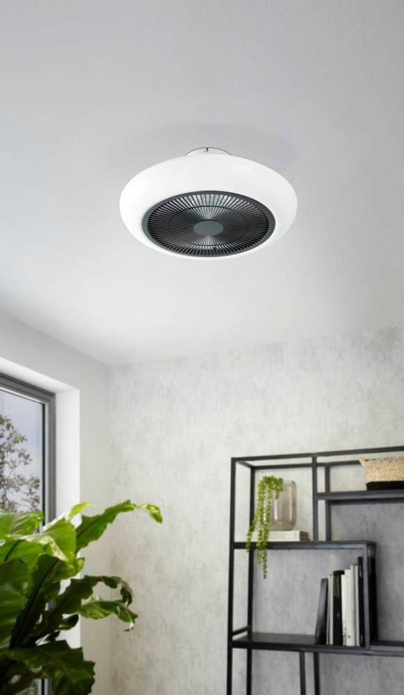 EGLO LED Deckenleuchte SAYULITA, CCT - über Fernbedienung, Dimmfunktion, Fernbedienung, Infrarot inkl., Timerfunktion, LED fest integriert, warmweiß - kaltweiß, Ventilator Decke dimmbar mit Fernbedienung, Timer, Ø 45,5 cm