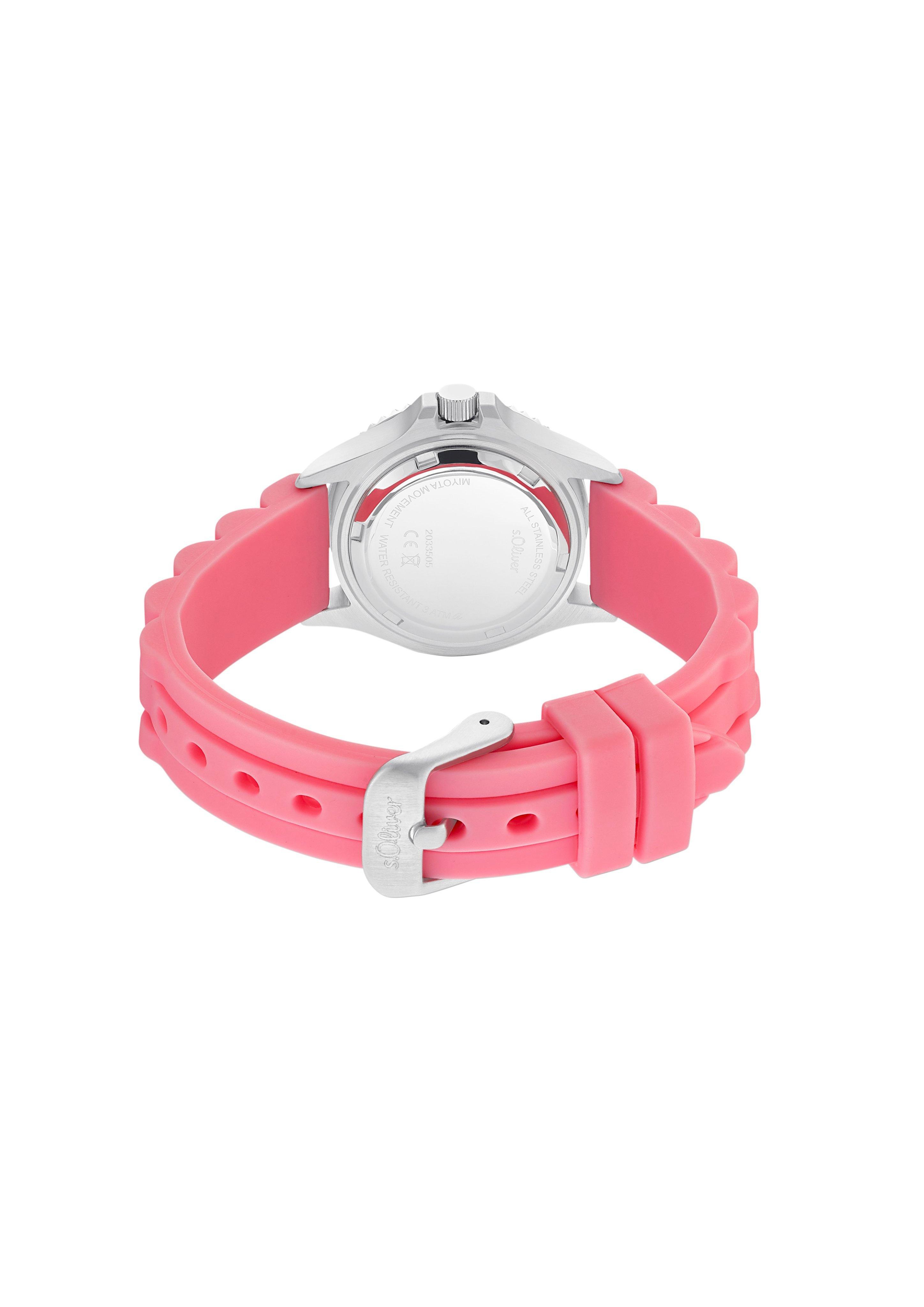 Edelstahluhr mit Silikonband  6006318-46B0