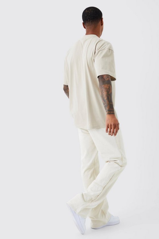 Oversize T-Shirt mit doppeltem Kragen