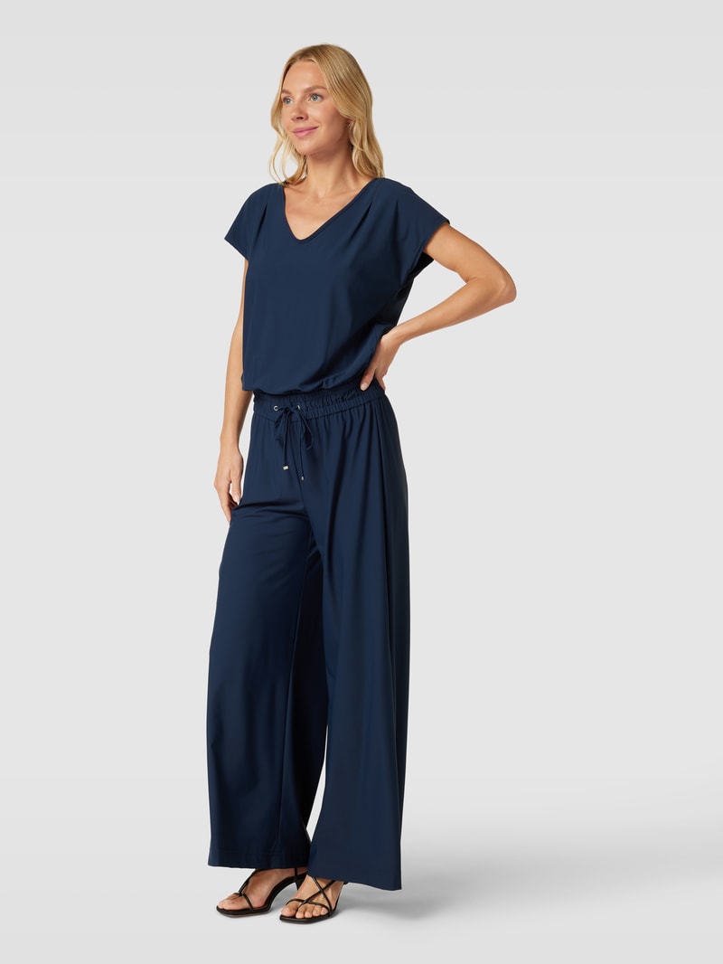 Jumpsuit mit V-Ausschnitt Modell 'JO' in blau