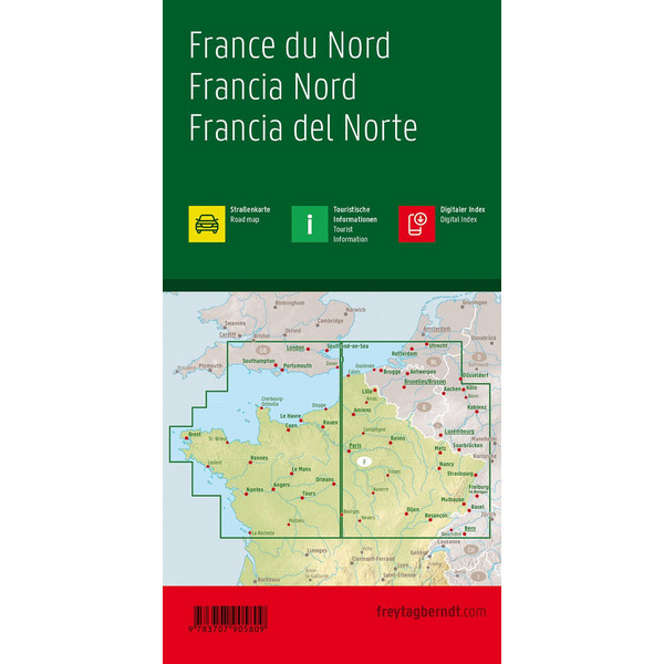 Frankreich Nord / France Nord 1 : 500 000. Autokarte - Straßenkarte