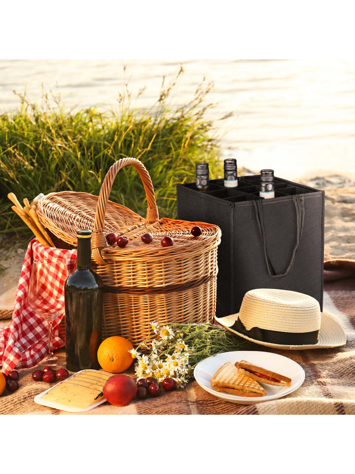 relaxdays 3 x Flaschentasche in Schwarz günstig kaufen onesize