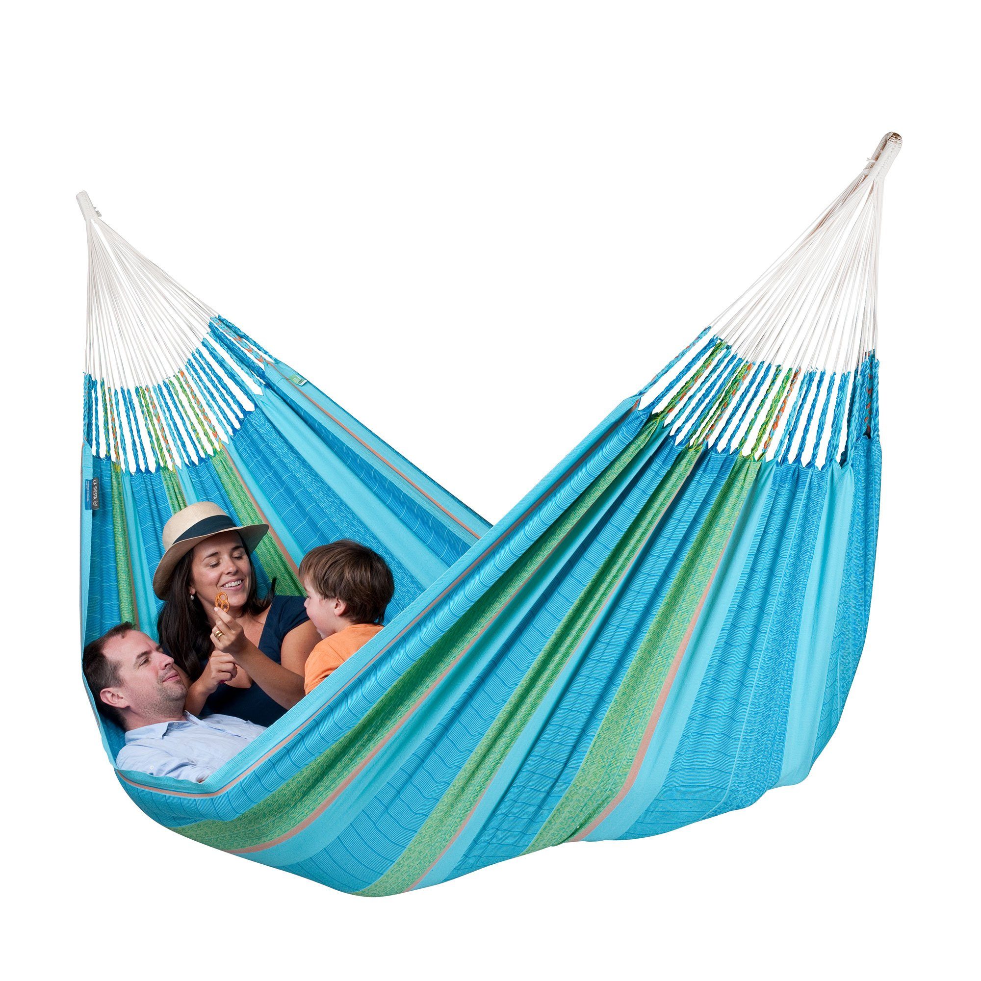La Siesta Hängematte Familien Hängematte Flora curacao - La Siesta Bio Baumwolle, Reine Baumwolle aus biologischem Anbau