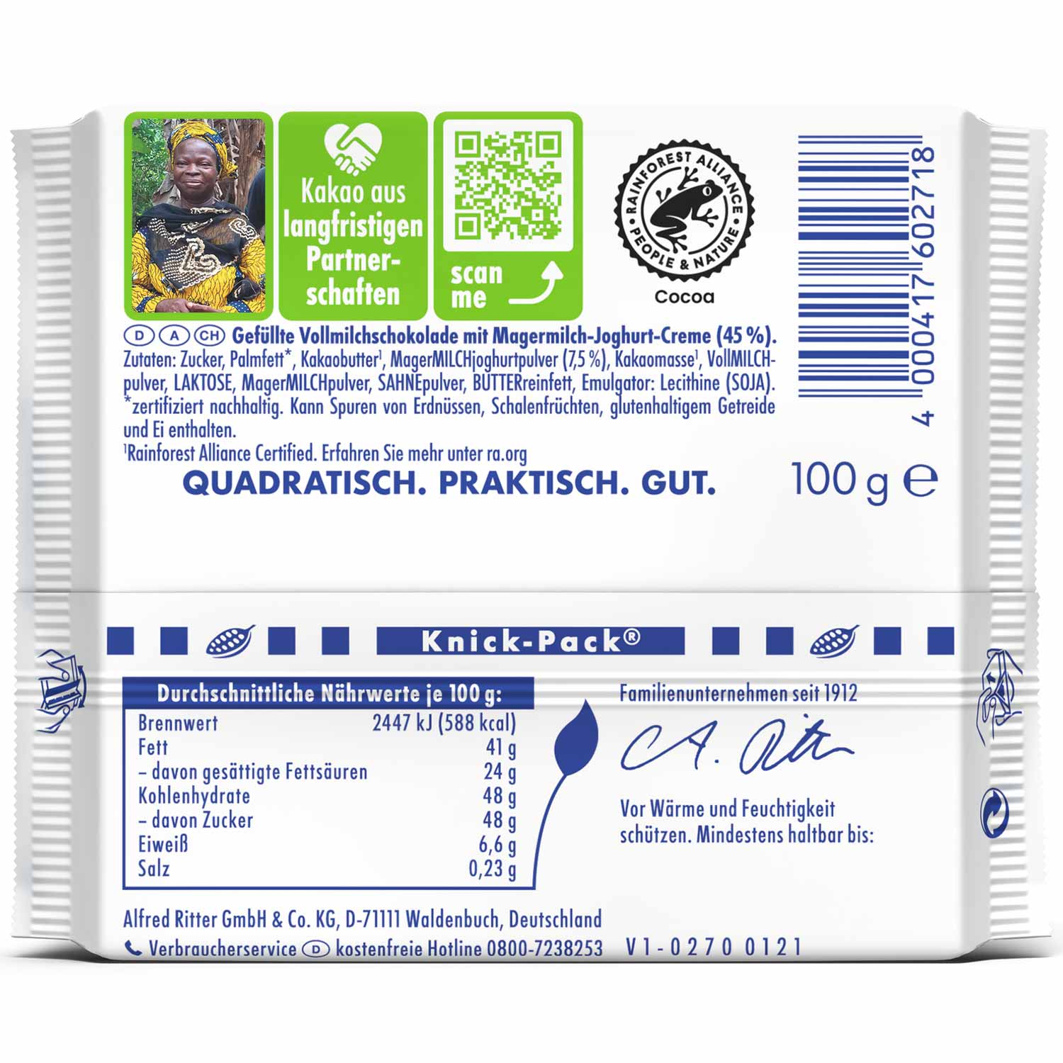 Ritter Sport Joghurt 100g