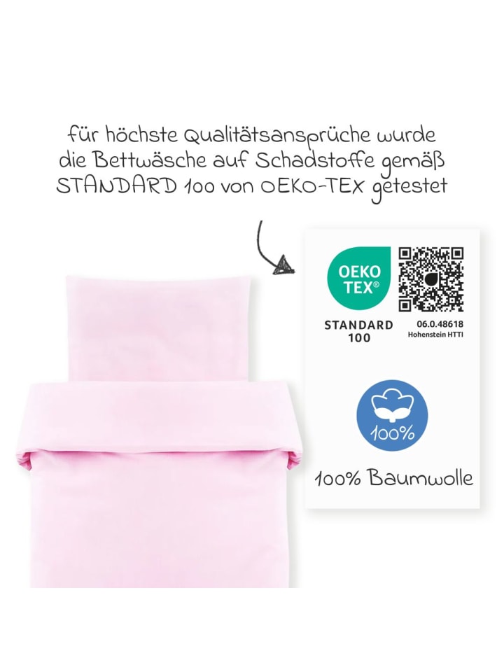 Makian Bettwäsche 80 x 80 cm - Uni Rosa in rosa günstig kaufen onesize