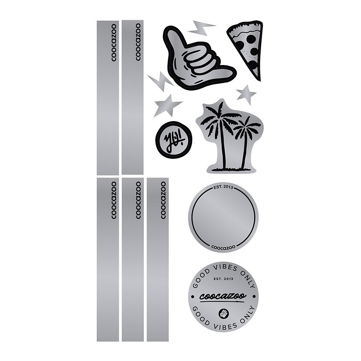 Stickerset Black, reflektierend