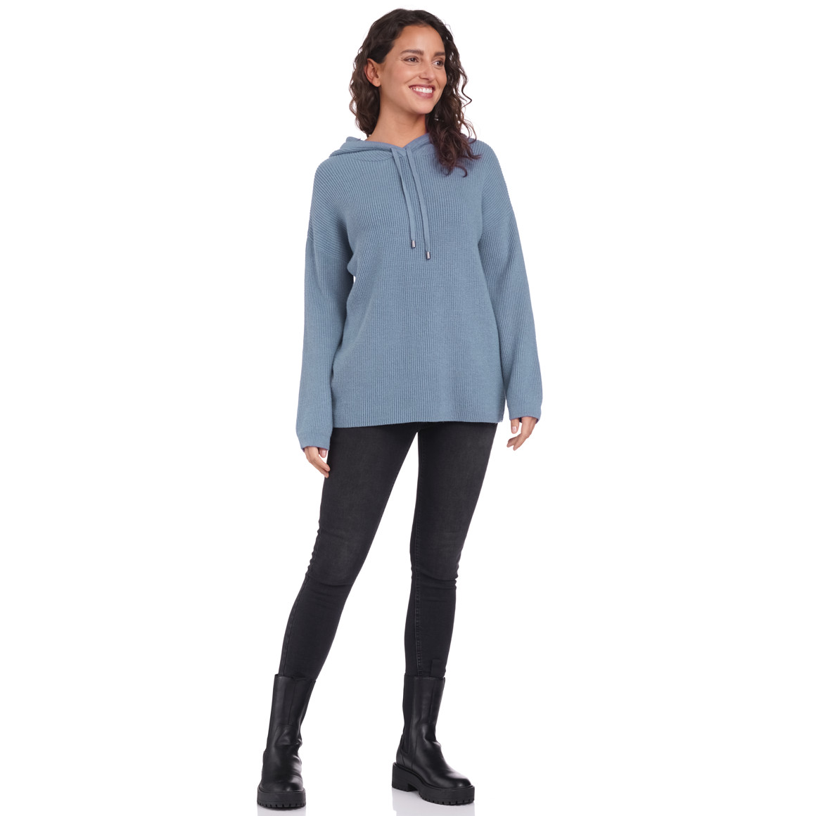 Damen Strickpullover mit Kapuze