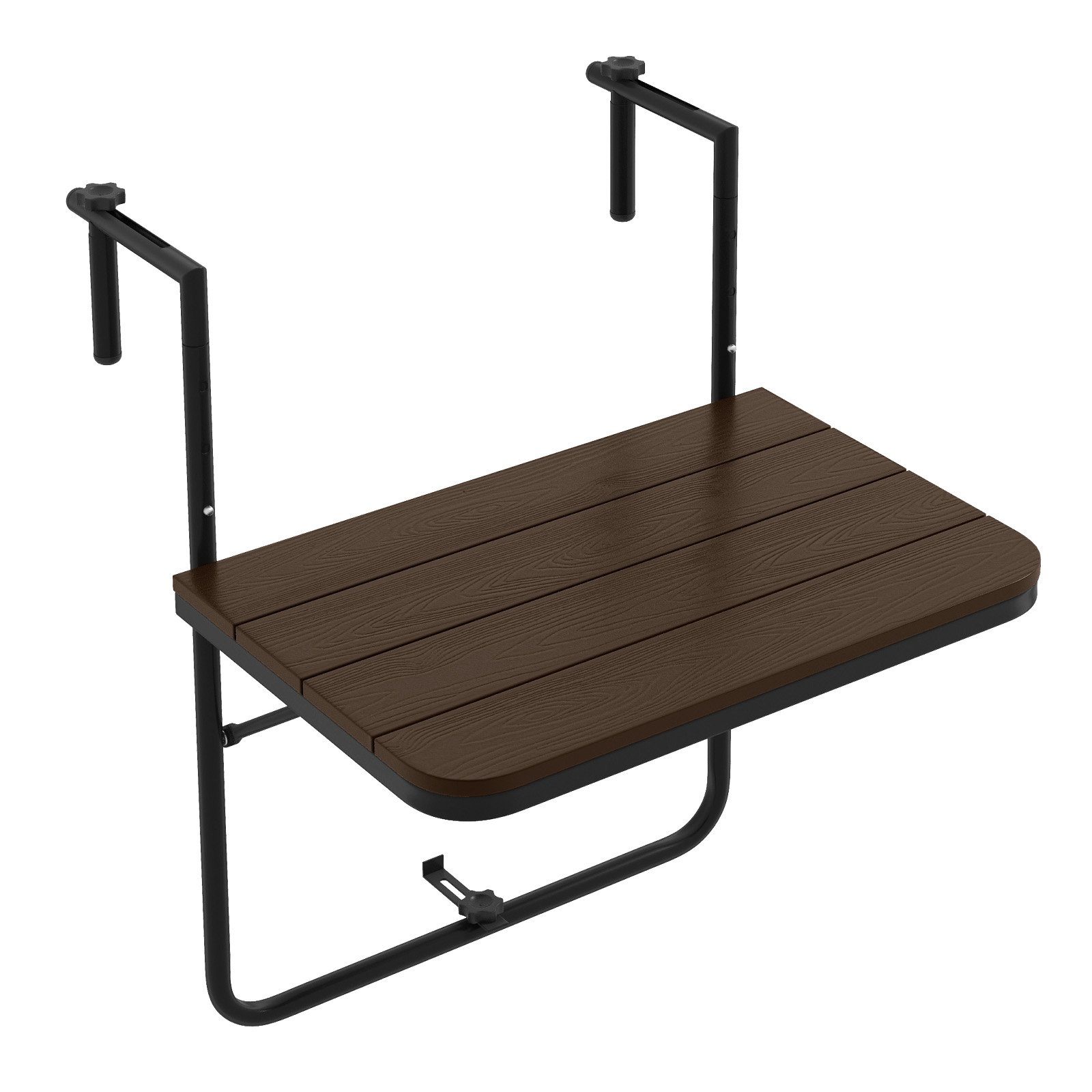 COSTWAY Balkonhängetisch Balkontisch, 3-stufig verstellbar