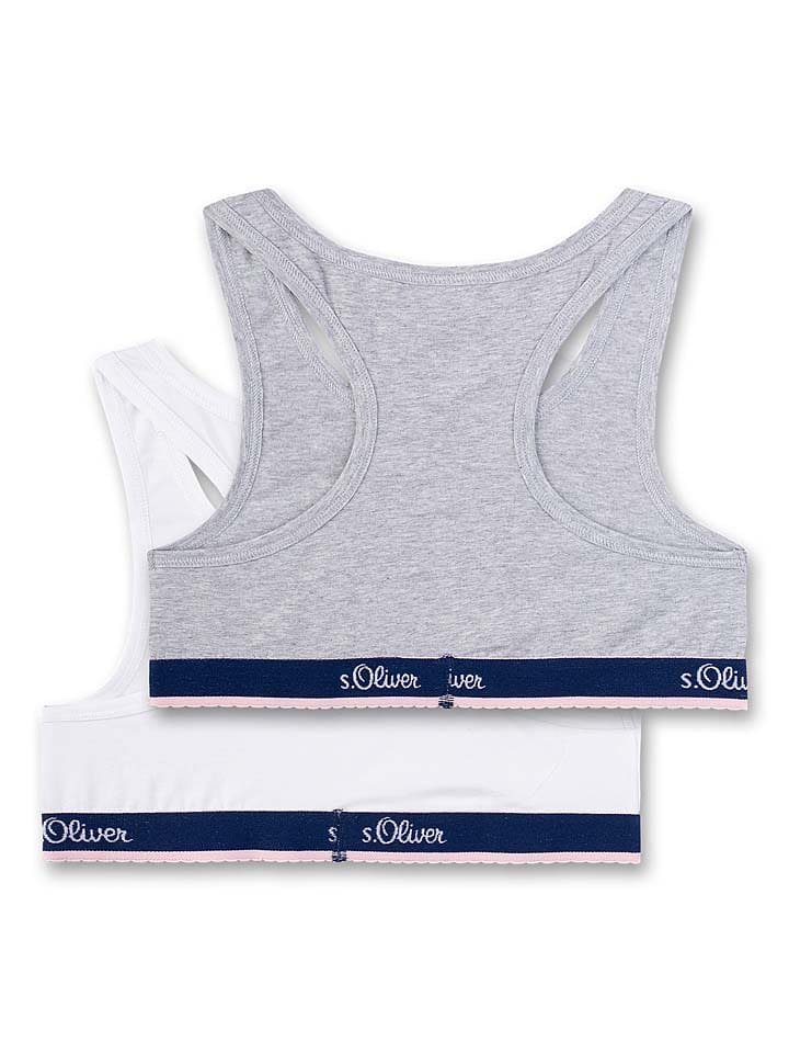 s.Oliver 2er-Set: Bustiers in Weiß/ Grau günstig kaufen