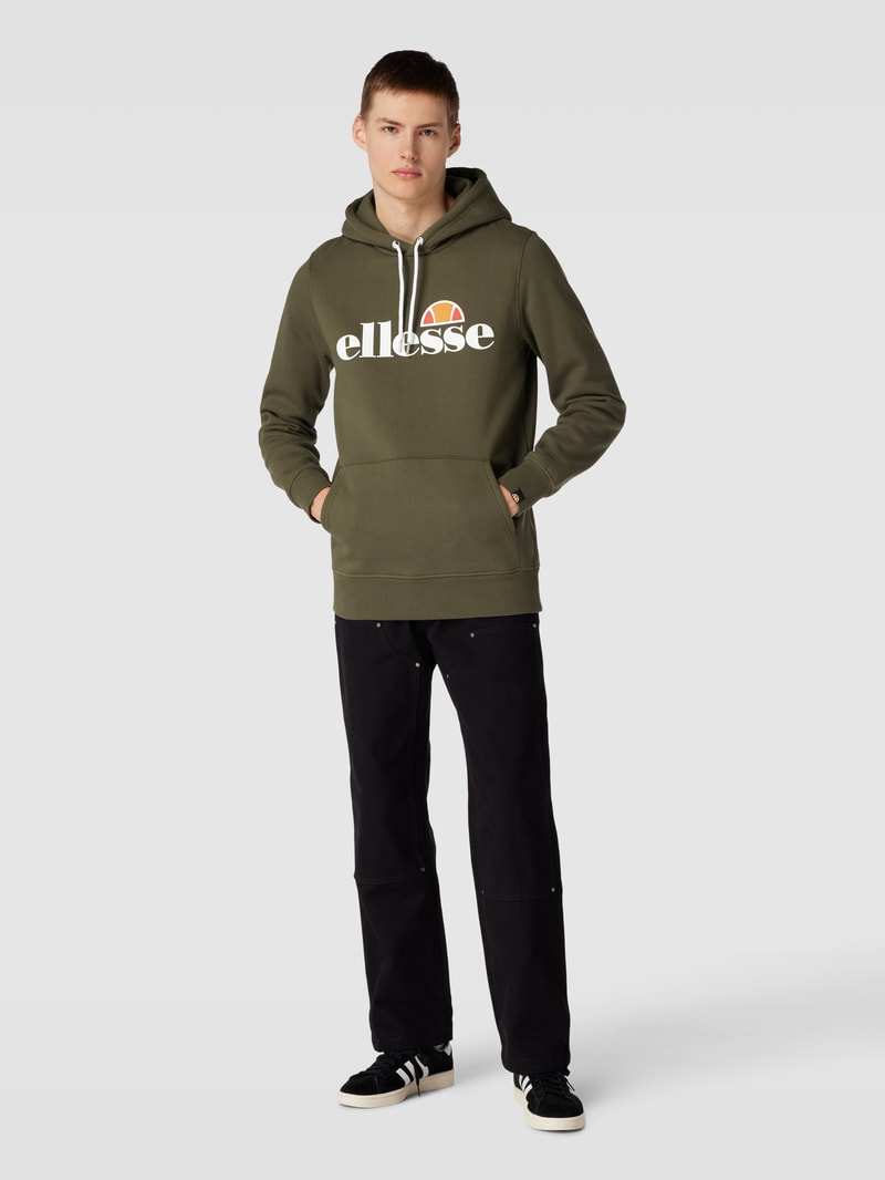 Hoodie mit Label-Print Modell 'GOTTERO' in khaki