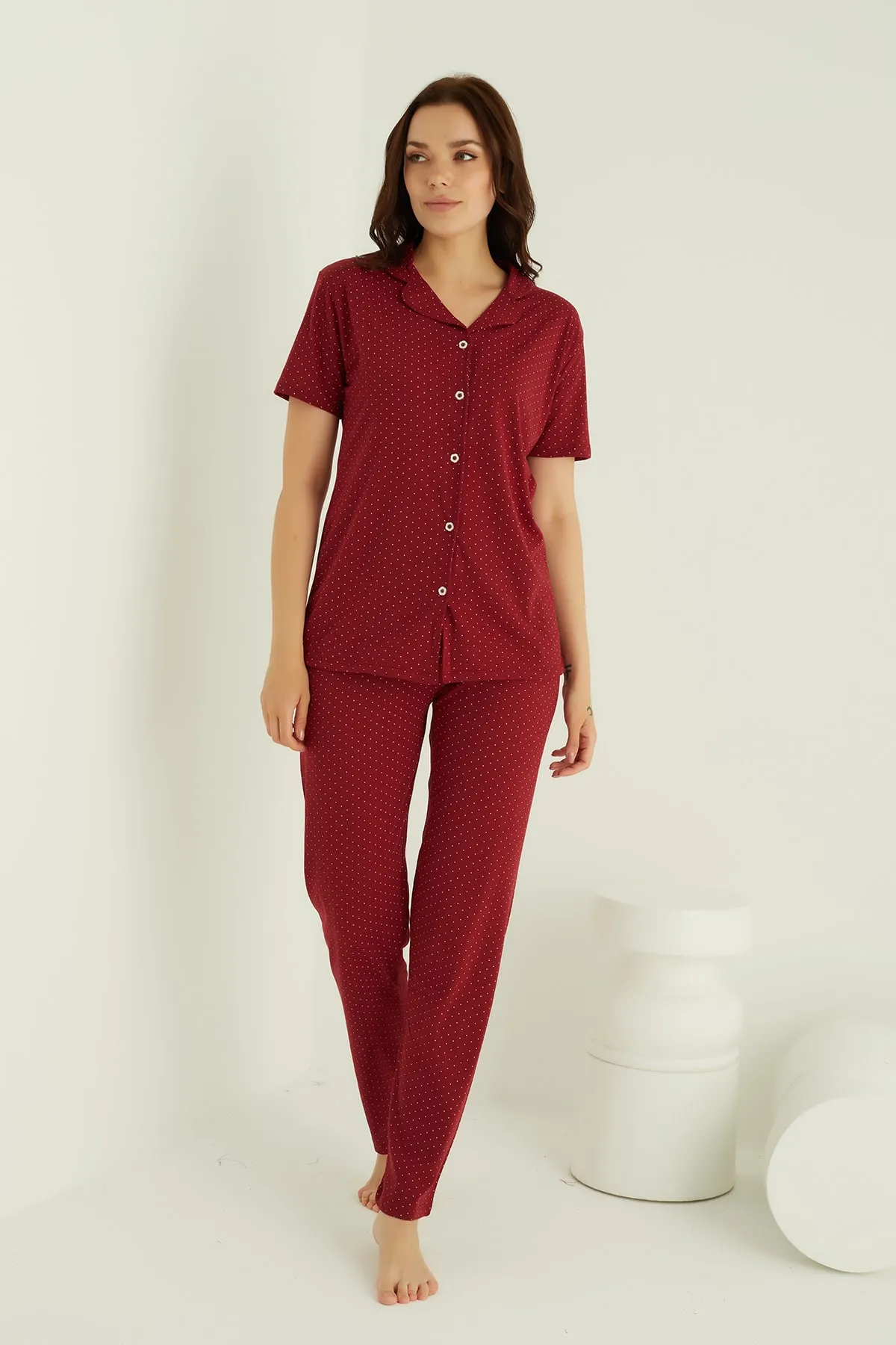 ELİTOL  Pyjama-Set aus Baumwolle mit Knöpfen