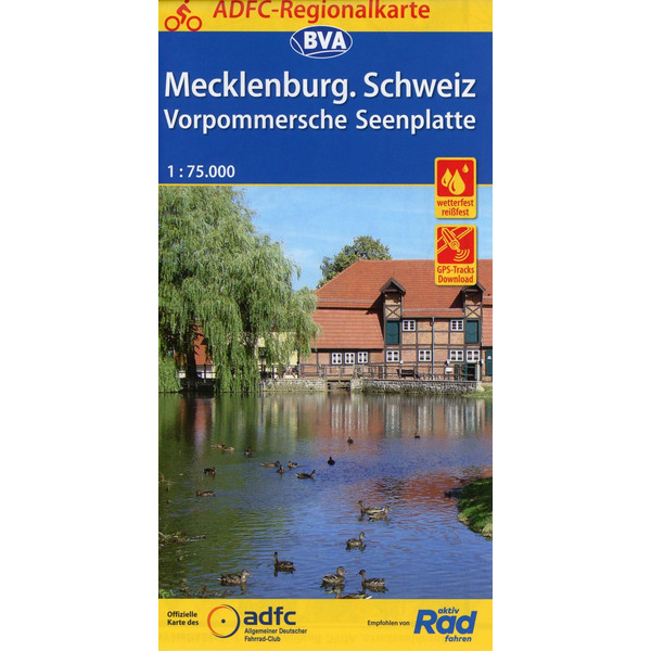 ADFC-Regionalkarte Mecklenburgische Schweiz Vorpommersche Seenplatte 1:75.000 - Fahrradkarte