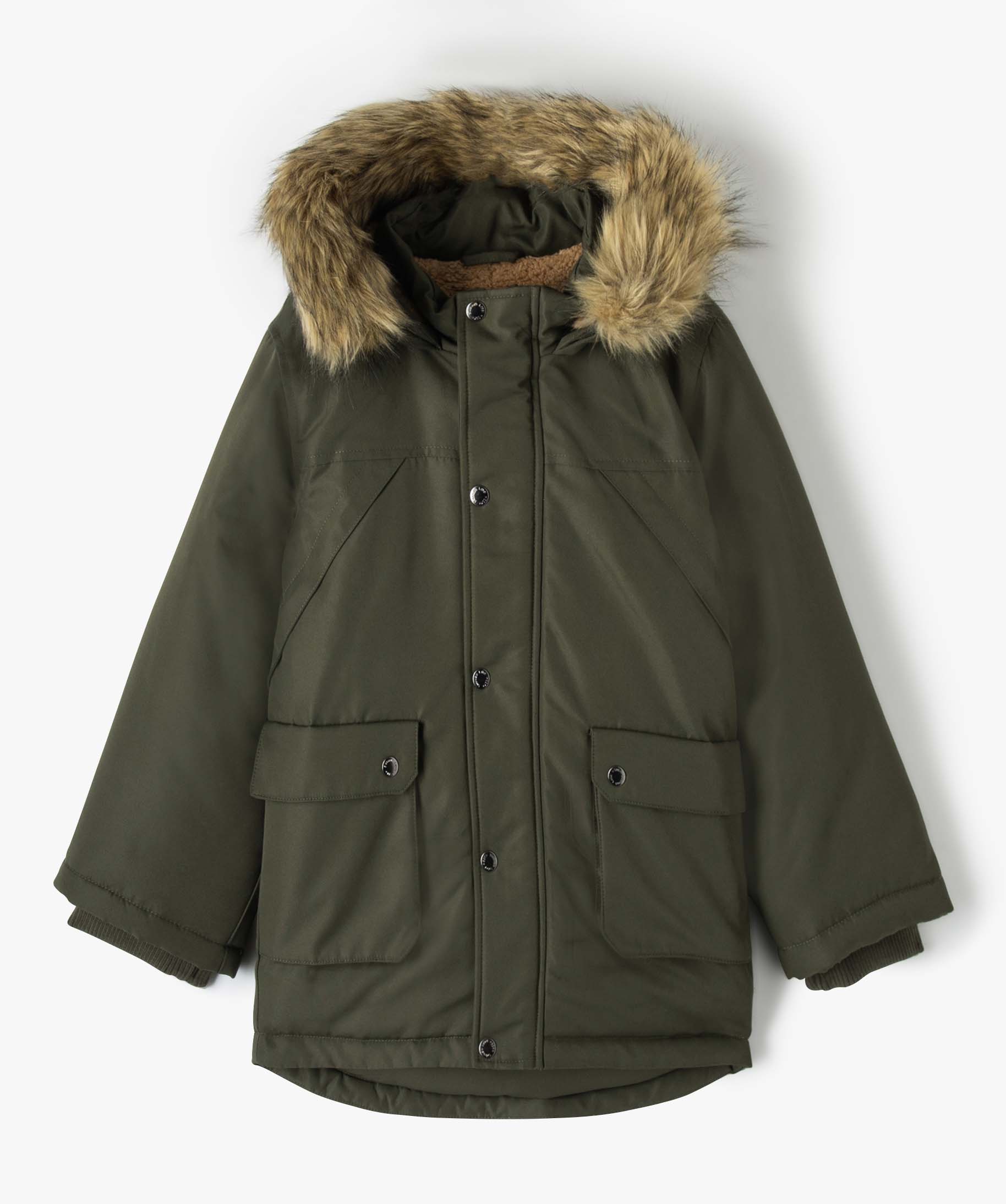 Parka déperlante avec doublure chaude et capuche Garçon kaki | GEMO
