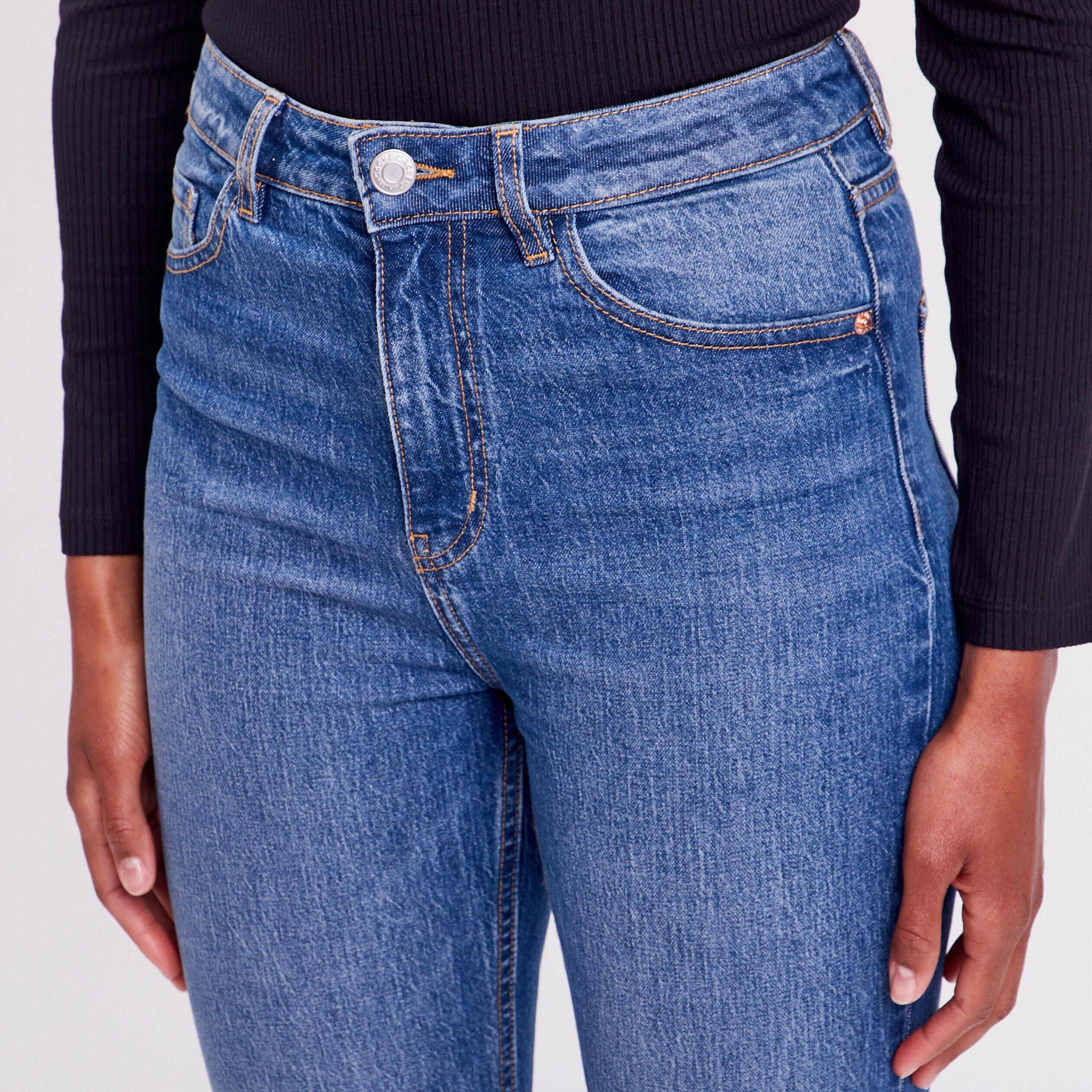 Jeans slim taille haute 7/8ème denim stone femme | Cache Cache