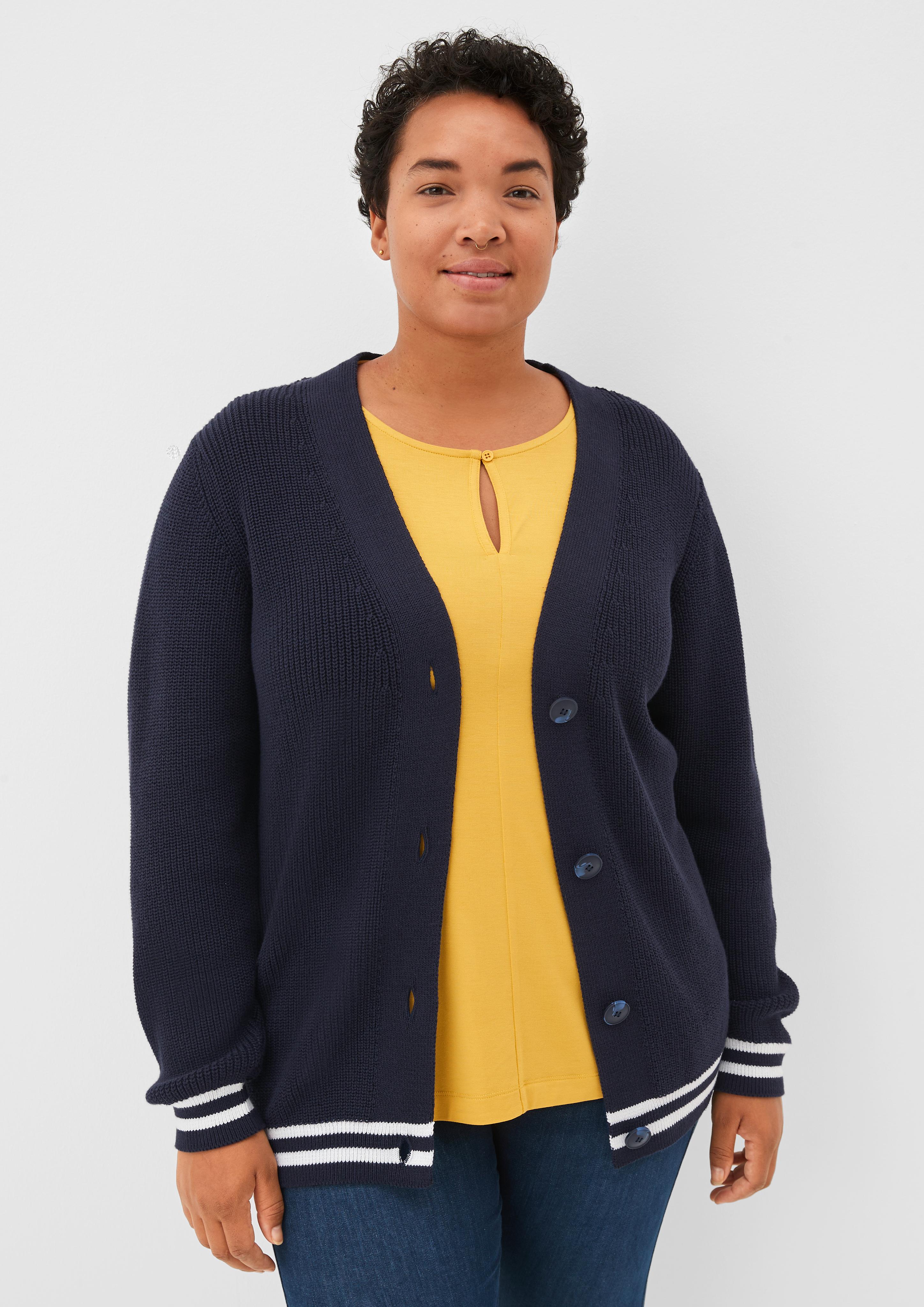 Strickjacke mit Kontraststreifen  2121968-5959
