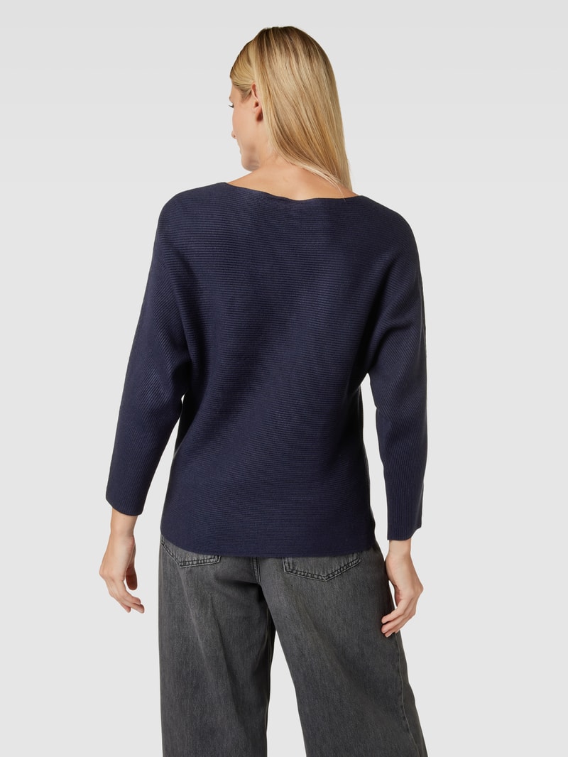 Strickpullover mit U-Boot-Ausschnitt Modell 'Otto' in marineblau