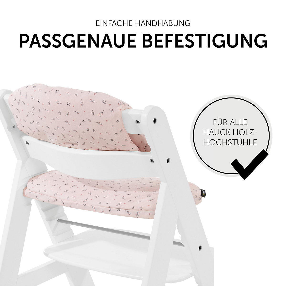 Sitzauflage Alpha Highchair Pad Select, Jersey Flowers Rose