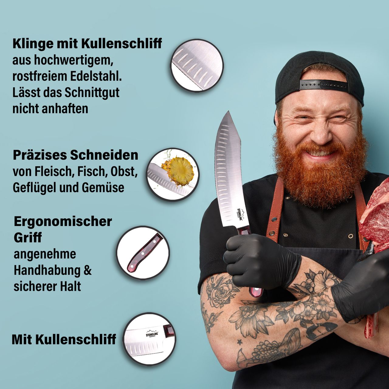 STONELINE® Chefmesser 33,2 cm, in edler Aufbewahrungsbox aus Holz