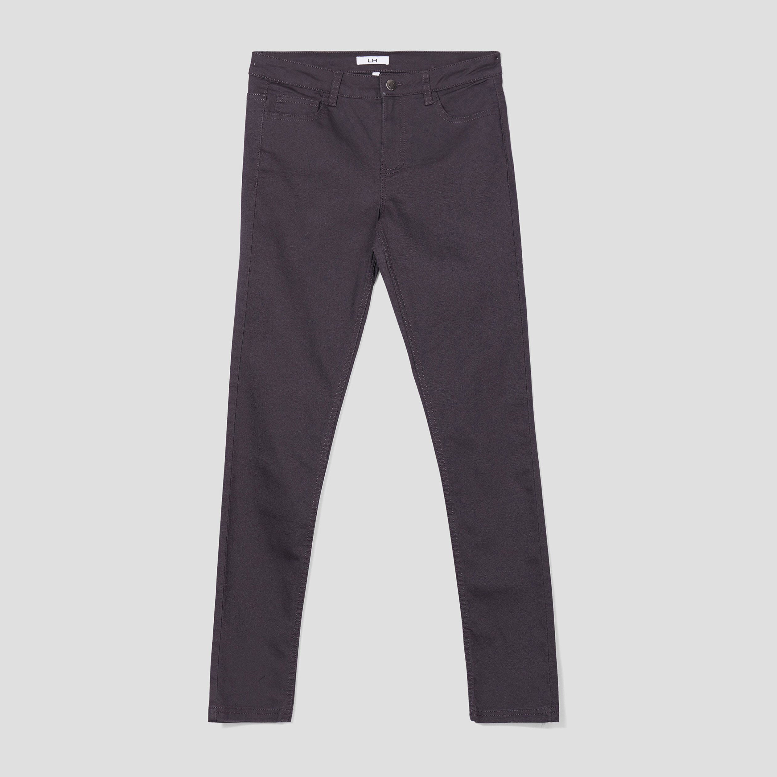 Pantalon slim taille normale gris foncé femme | La Halle