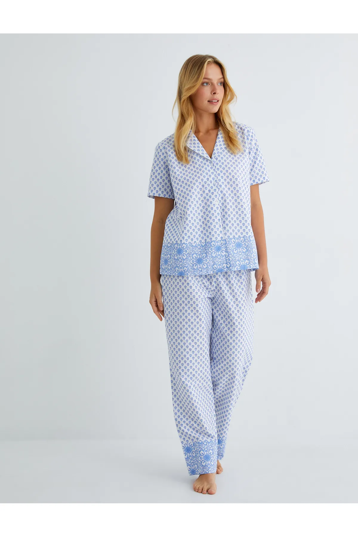 Koton  Pyjamahose aus Baumwolle mit geradem Bein und elastischem Bund