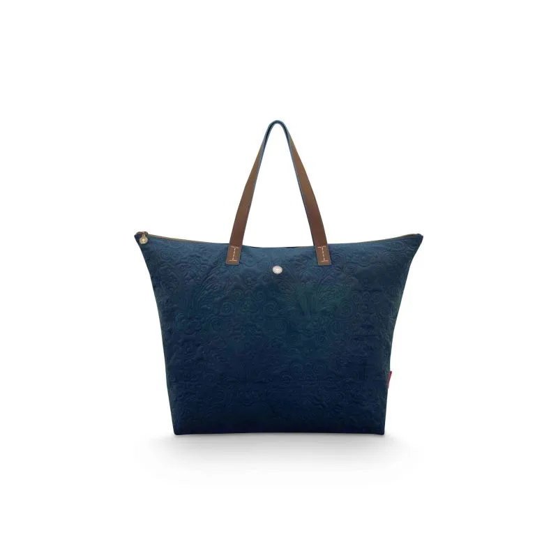 Pip Studio Tote Bag Velvet Quiltey Days - Blue