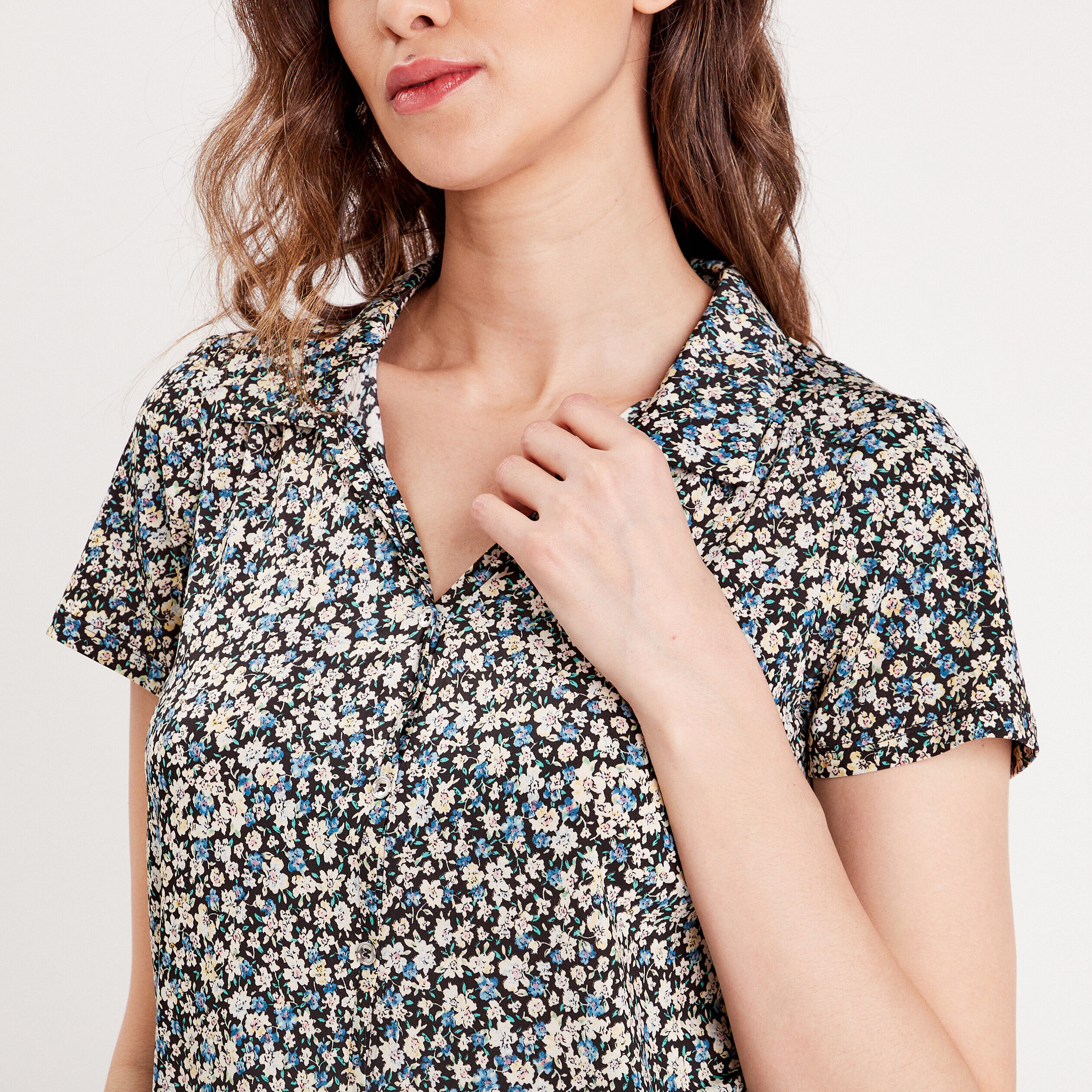 Blouse manches courtes noir femme | Cache Cache