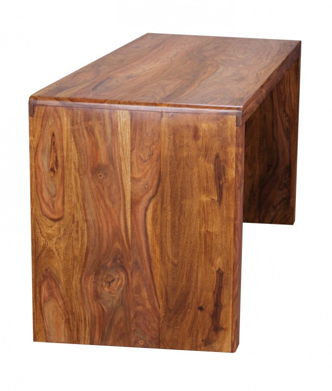 Wohnling Design Natur Sheesham Massivholz Schreibtisch 120 x 60 x 76 cm