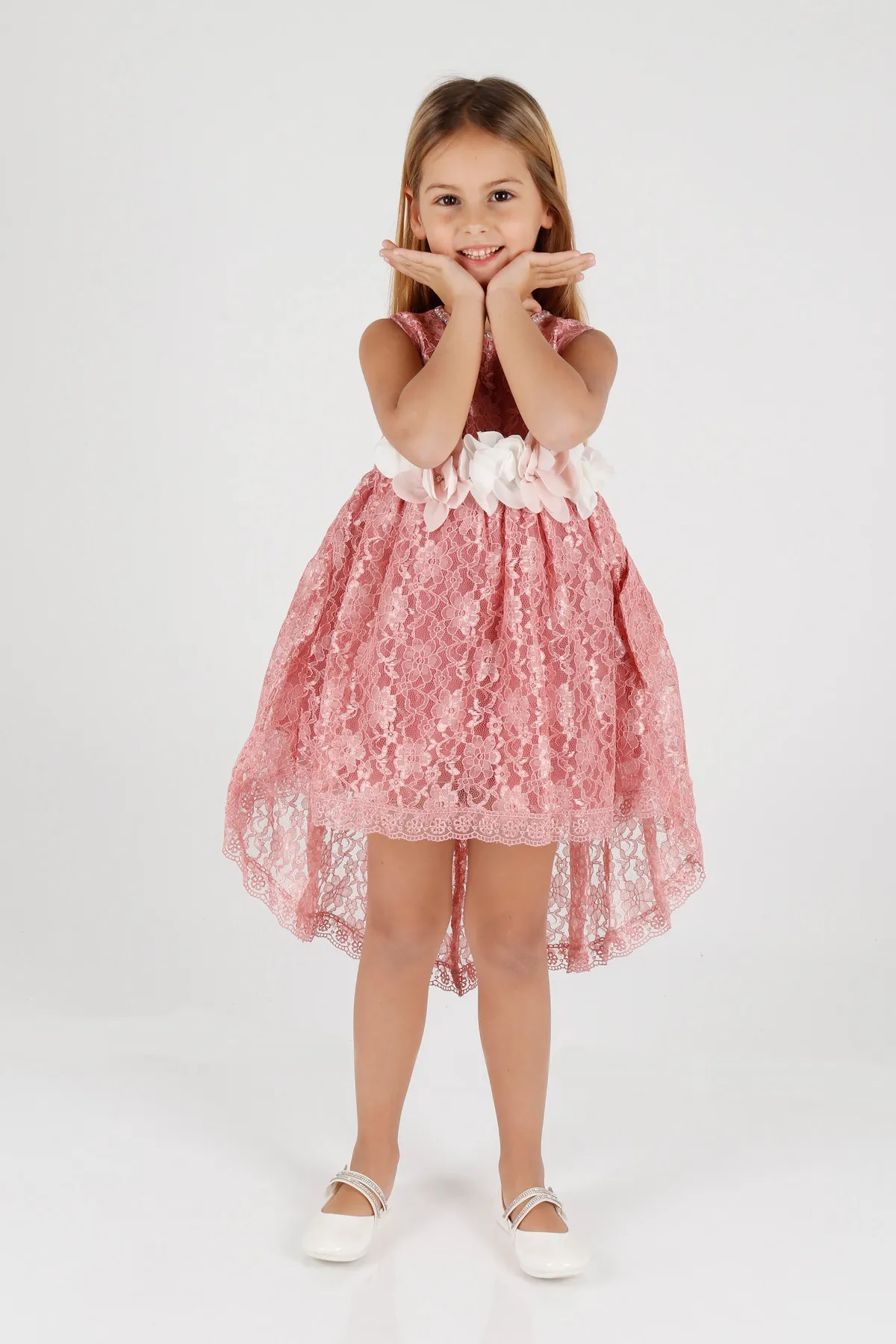 AHENGİM  Mädchen-Abendkleid mit Spitze, Ak2208