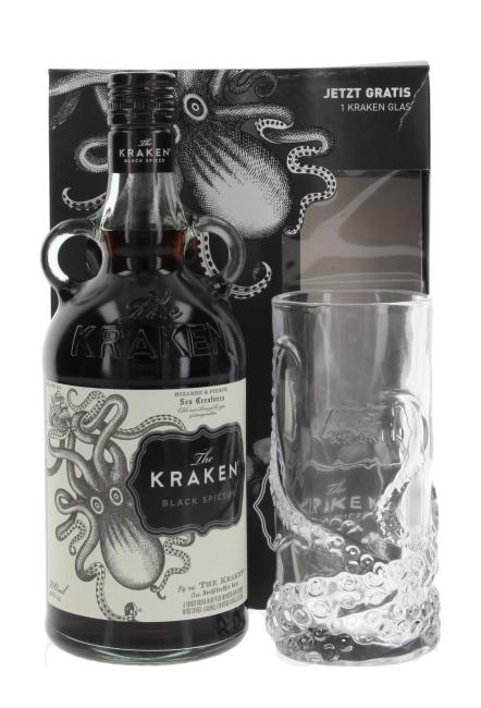 The Kraken Black Spiced Rum inkl. Longdrinkglas 0,7 l·40 % vol