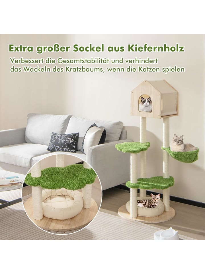 COSTWAY Kratzbaum 139cm in Grün günstig kaufen onesize