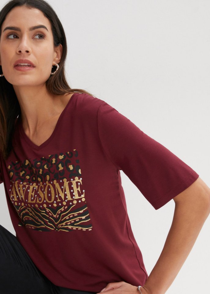 T-Shirt mit Glitzerprint