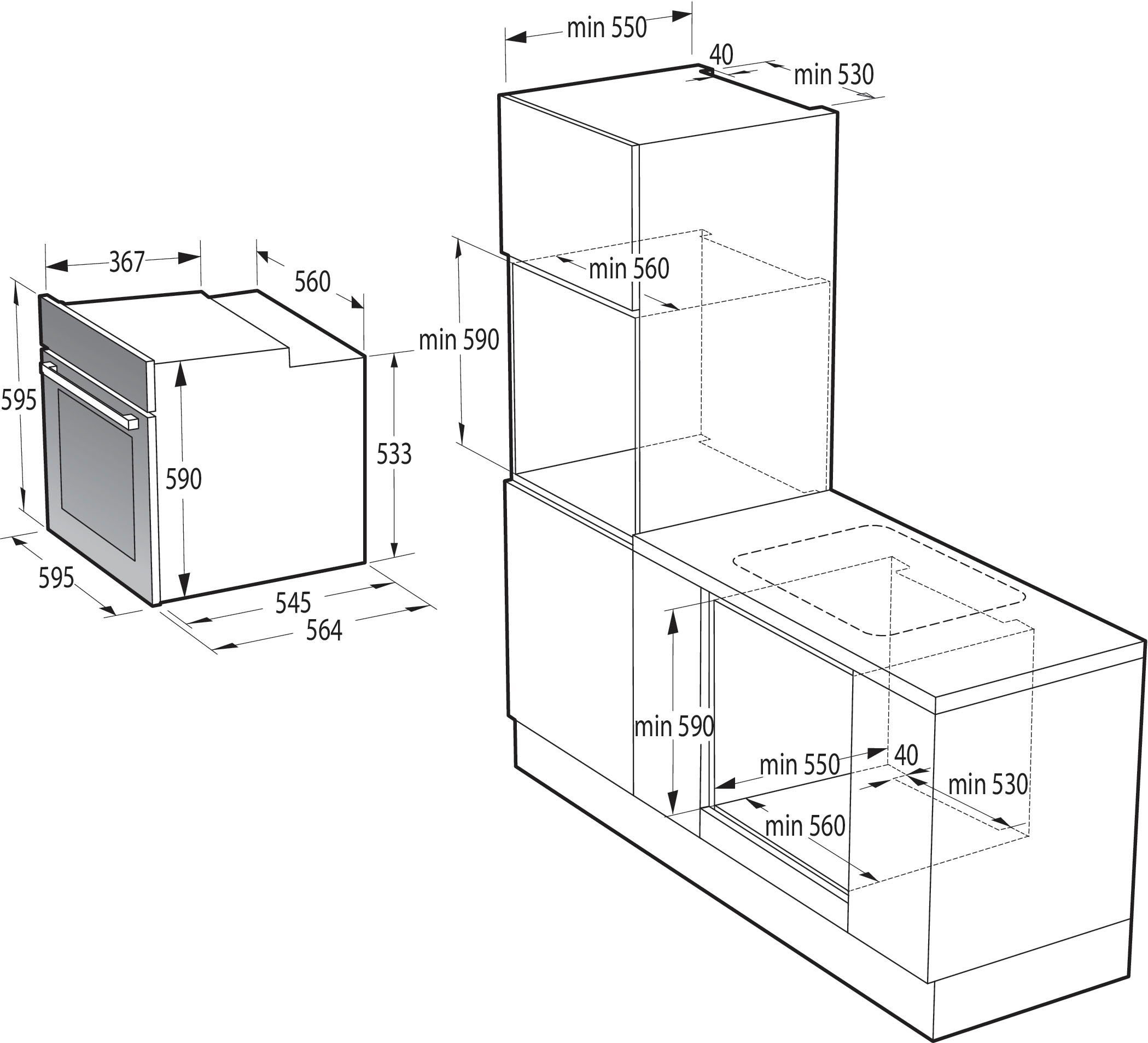 GORENJE Backofen BPSA 6747, mit 2-fach-Teleskopauszug