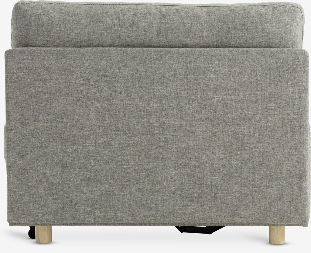 OLSTRUP 1.5-seater sofa bed, grey/oak fabric