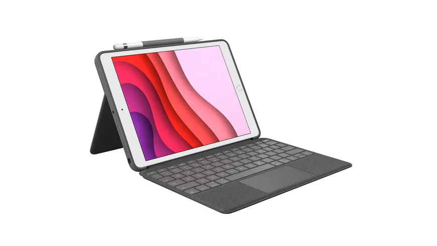 Logitech Combo Touch iPad 7/8/9Gen grau QWERTZ