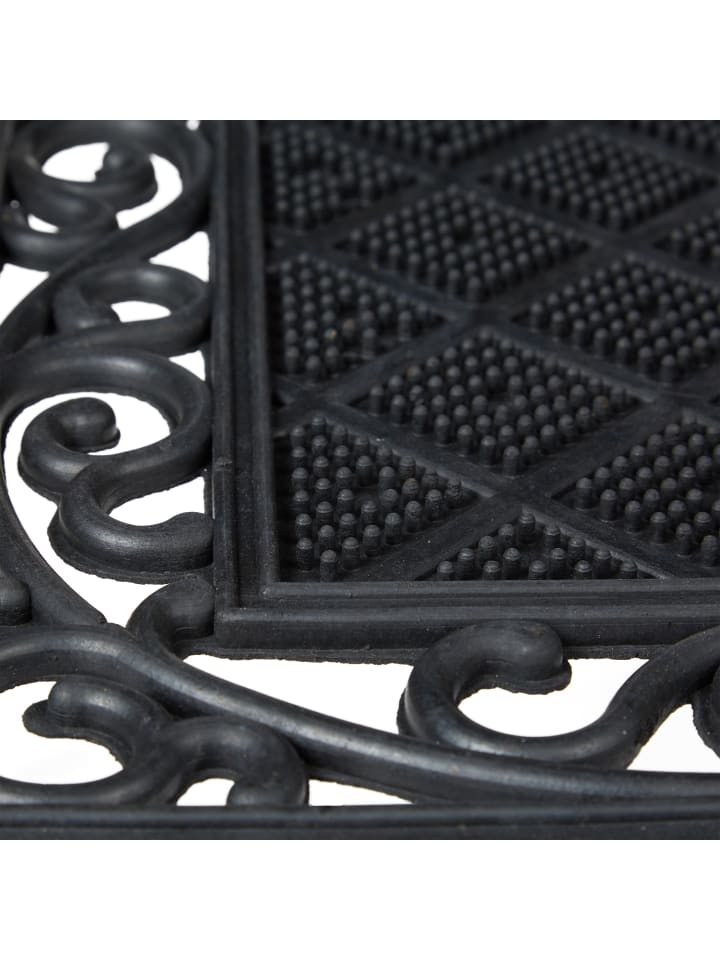 relaxdays Fußabtreter Blumenranke in Schwarz - (B)75 x (T)45 cm günstig kaufen onesize