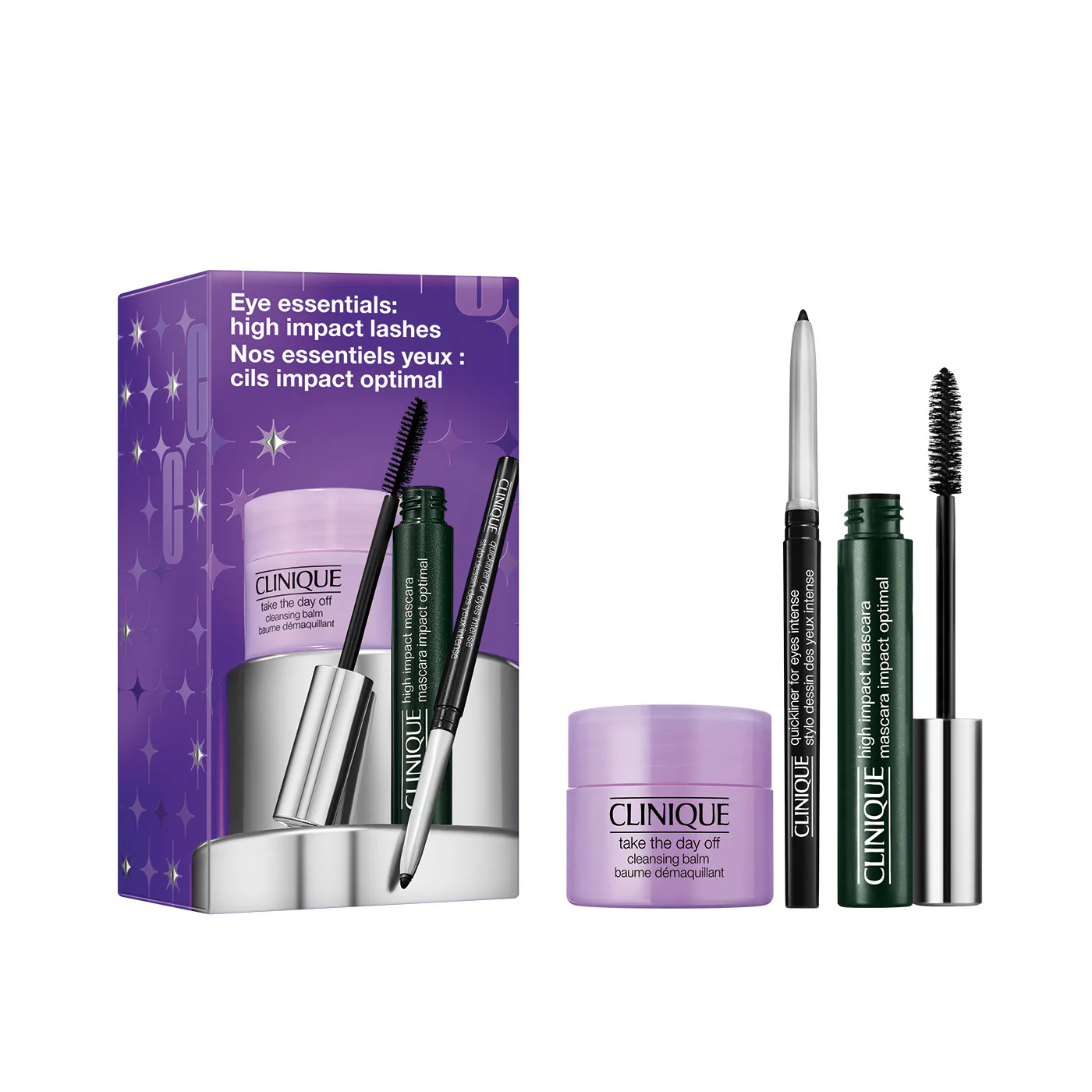 Ripsivärisetti - Clinique Eye Essentials: High Impact Lash - Meikkilaatikko, Ripsiväri, Rajauskynä