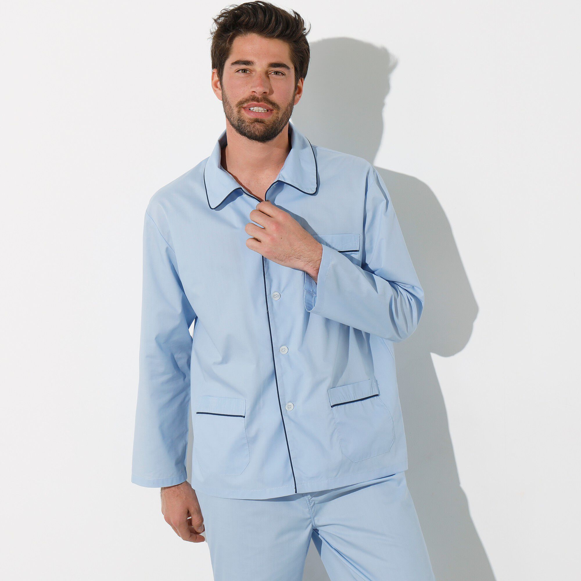 Pyjama uni popeline polyester/coton