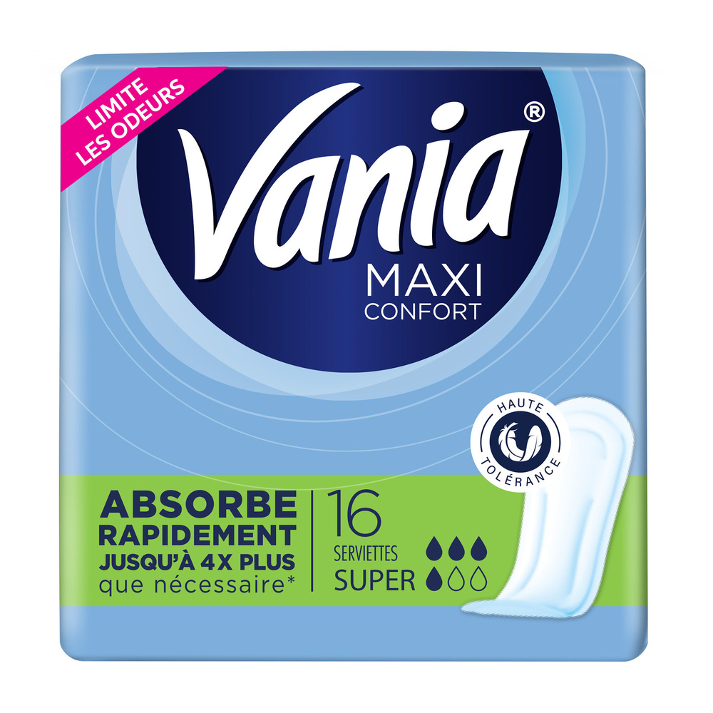 vania Serviettes Hygiéniques, Maxi Confort, Super, 16 Serviettes Serviettes