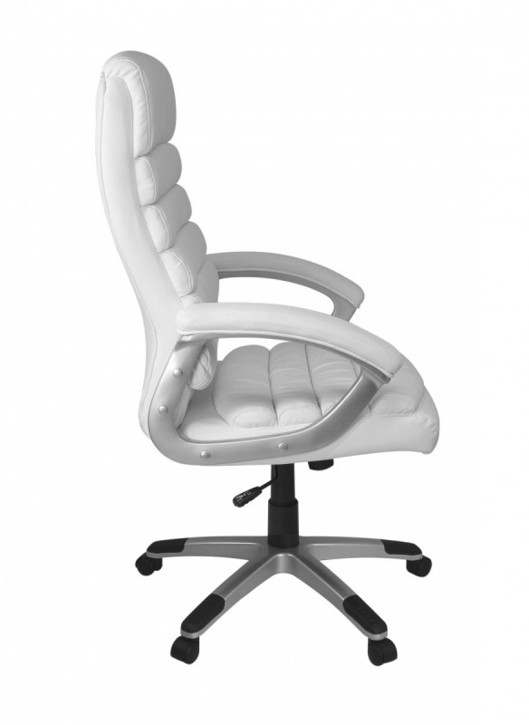 Amstyle Bürostuhl Leder Optik Weiß Schreibtischstuhl Chefsessel Drehstuhl mit XXL Polsterung