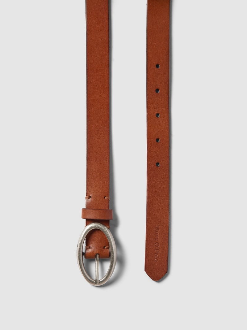 Ledergürtel mit Dornschließe Modell 'ELLY' in cognac