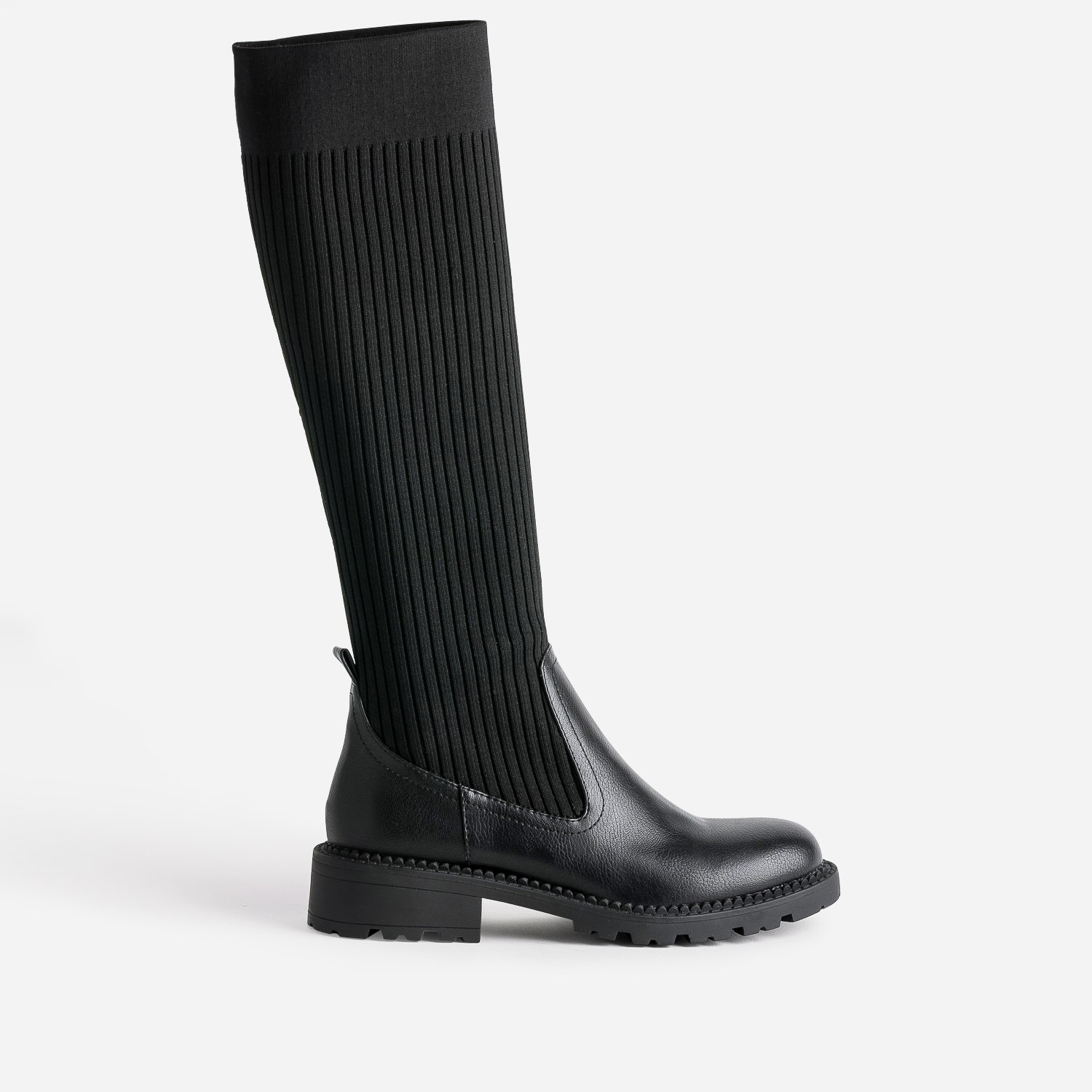 Botte-chaussette TEXTO noire bi matière