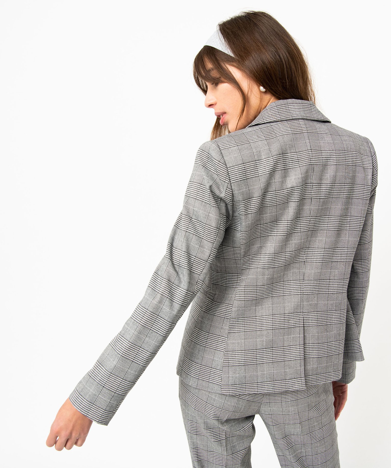 Veste de tailleur à motif Prince de Galles femme carreaux | GEMO