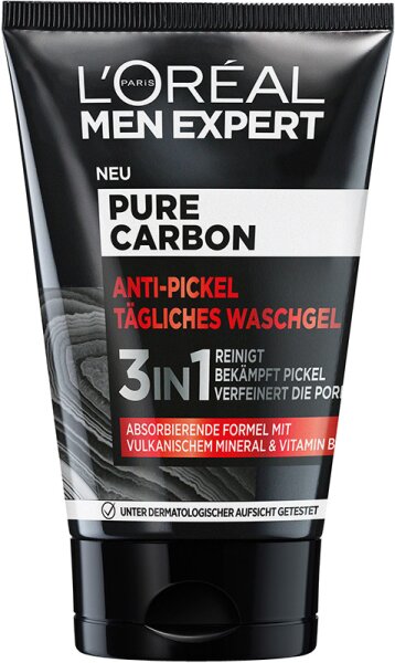 L'Oréal Paris Men Expert Pure Carbon Anti-Pickel Tägliches Waschgel Reinigungsgel