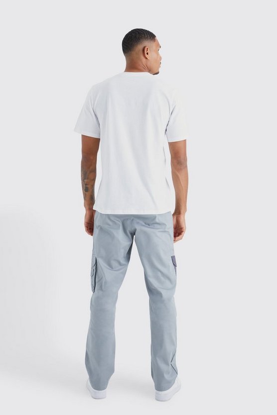 Tall lockere Colorblock Cargo-Hose mit Logo