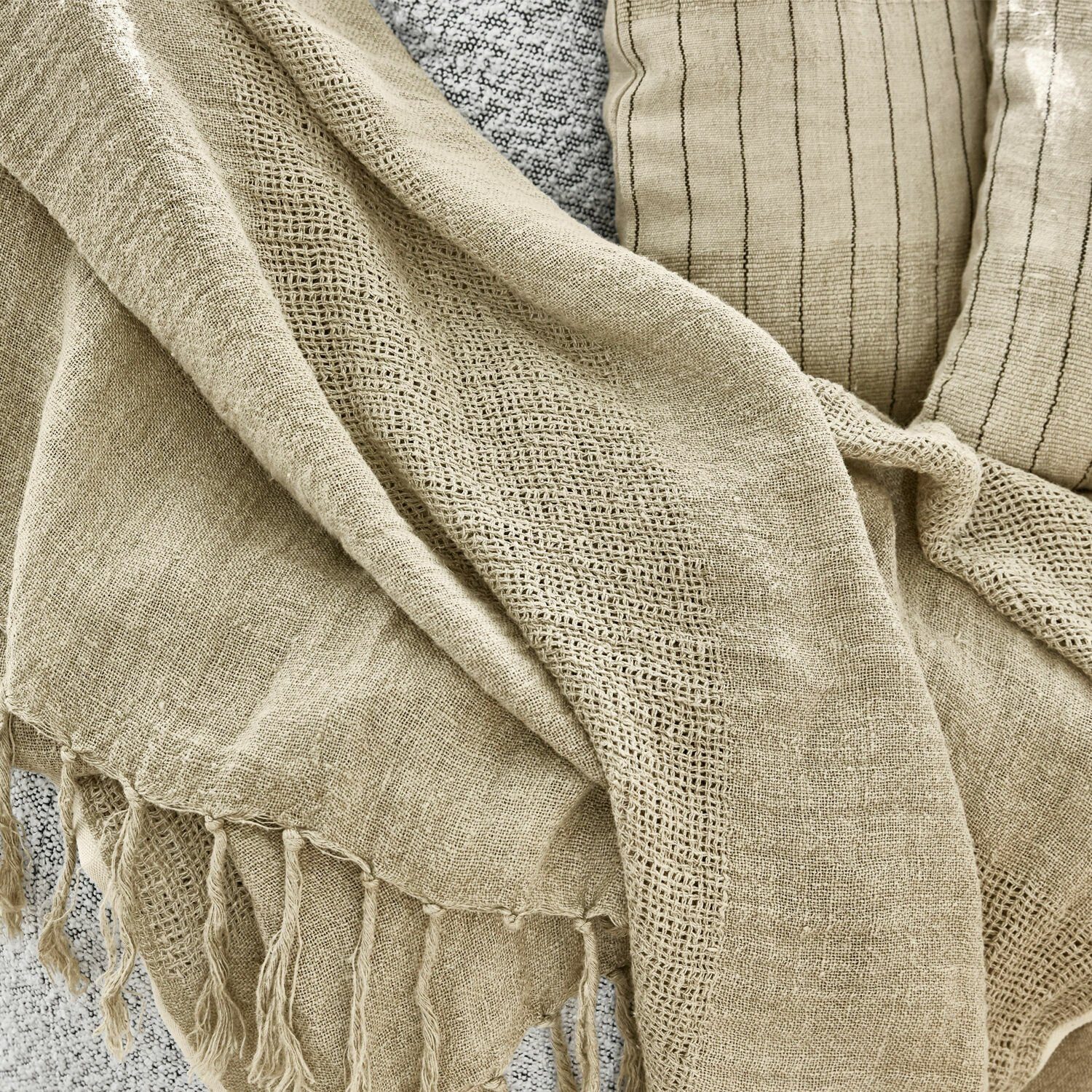 Abschirmdecke, Plaid Tirrases beige, Mirabeau