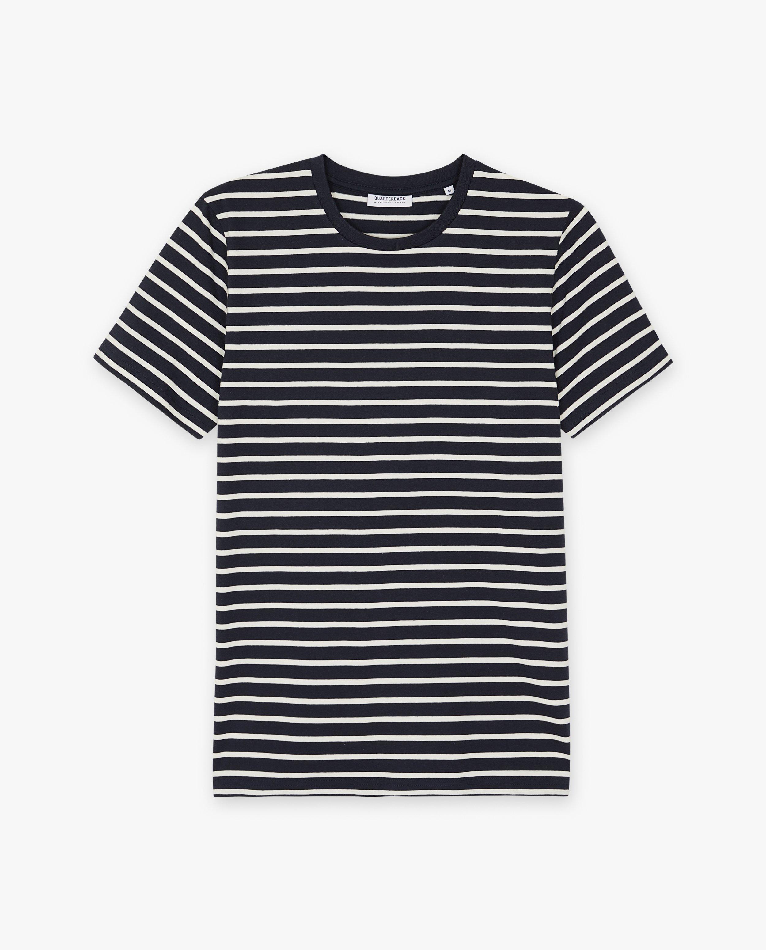 Tricou albastru închis din bumbac organic cu tematică de quarterback